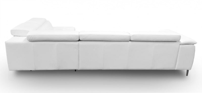 Coronelli Collezioni Viola - Italian Contemporary White Leather Right Facing Sectional Sofa