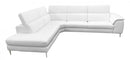 Coronelli Collezioni Viola - Italian Contemporary White Leather Left Facing Sectional Sofa