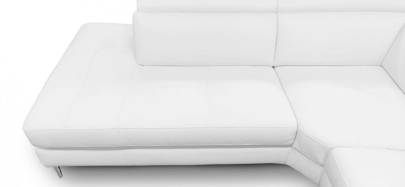 Coronelli Collezioni Viola - Italian Contemporary White Leather Left Facing Sectional Sofa