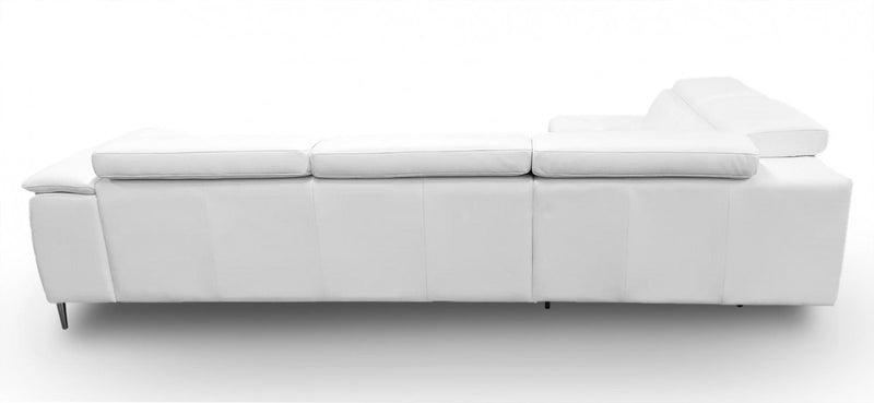 Coronelli Collezioni Viola - Italian Contemporary White Leather Left Facing Sectional Sofa