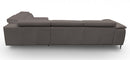 Coronelli Collezioni Viola - Italian Contemporary Grey Leather Right Facing Sectional Sofa