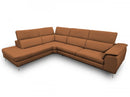 Coronelli Collezioni Viola - Italian Contemporary Cognac Leather Left Facing Sectional Sofa