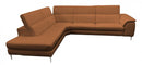 Coronelli Collezioni Viola - Italian Contemporary Cognac Leather Left Facing Sectional Sofa