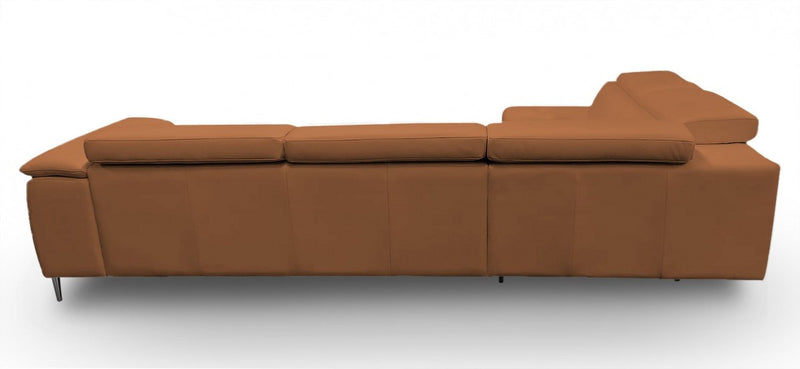 Coronelli Collezioni Viola - Italian Contemporary Cognac Leather Left Facing Sectional Sofa