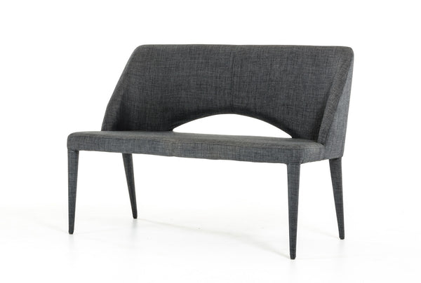 Modrest Williamette Modern Dark Grey Fabric Bench