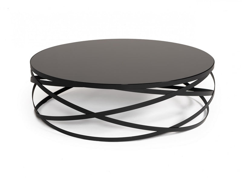 Modrest Wixon Modern Black Round Coffee Table