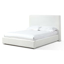 One Upholstered Platform Bed in Pearl