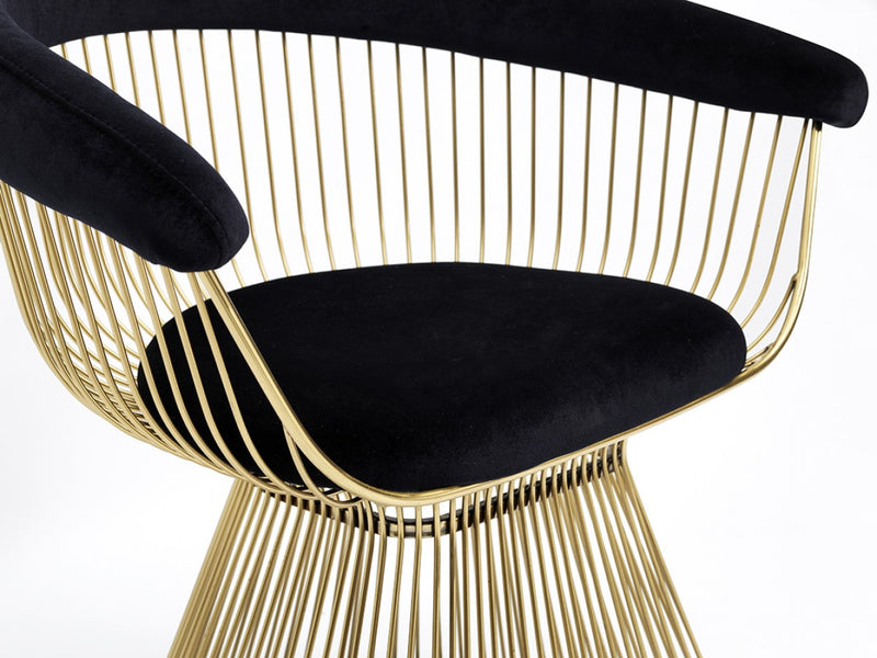 Modrest Chandler - Modern Velvet & Gold Dining Chair