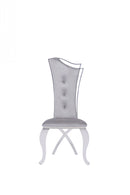 Modrest Bonnie Modern Grey Velvet & Stainless Steel Dining Chair (Set of 2)
