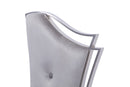 Modrest Bonnie Modern Grey Velvet & Stainless Steel Dining Chair (Set of 2)