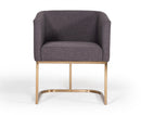 Modrest Yukon Modern Fabric and Antique Brass Dining Chair