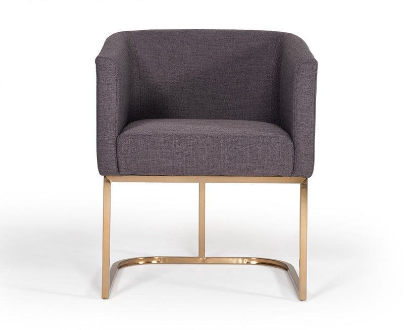 Modrest Yukon Modern Fabric and Antique Brass Dining Chair