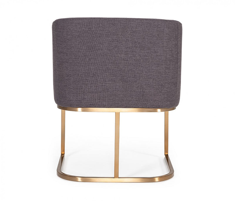 Modrest Yukon Modern Fabric and Antique Brass Dining Chair