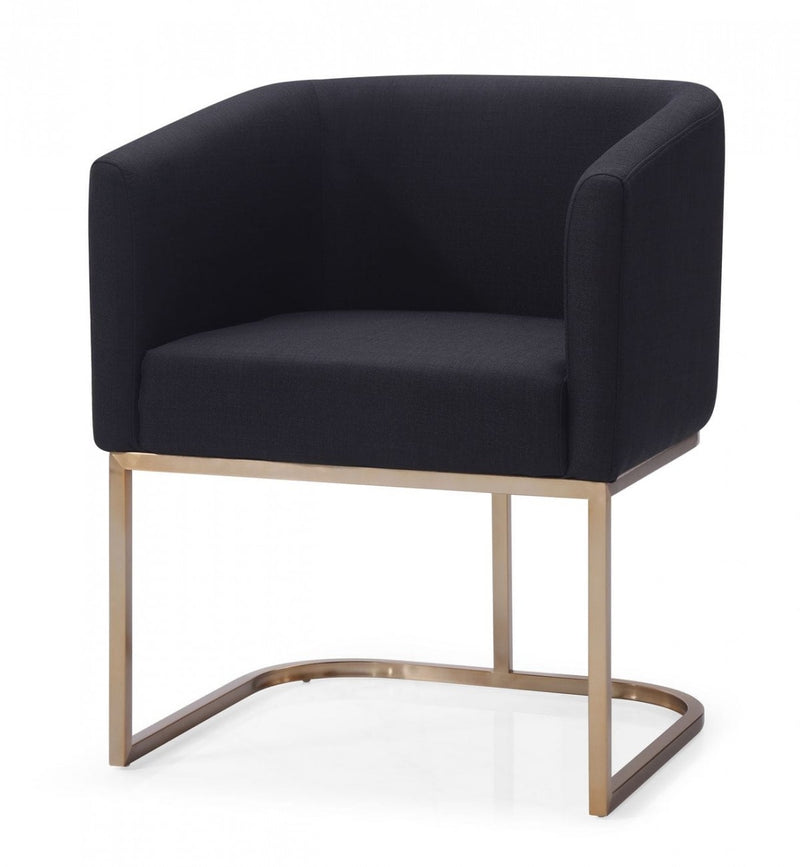 Modrest Yukon Modern Fabric and Antique Brass Dining Chair
