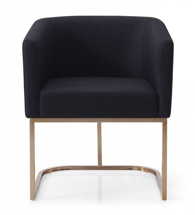 Modrest Yukon Modern Fabric and Antique Brass Dining Chair