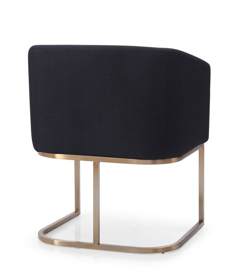 Modrest Yukon Modern Fabric and Antique Brass Dining Chair