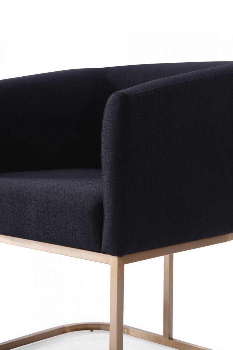 Modrest Yukon Modern Fabric and Antique Brass Dining Chair