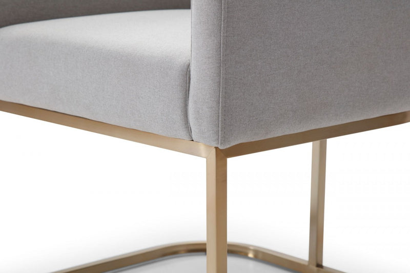 Modrest Yukon Modern Fabric and Antique Brass Dining Chair